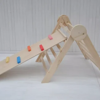 Peuter klimrek houten Cirkel met glijbaan voor binnen koop bij BarinToys NL online winkel met gratis bezorging.
